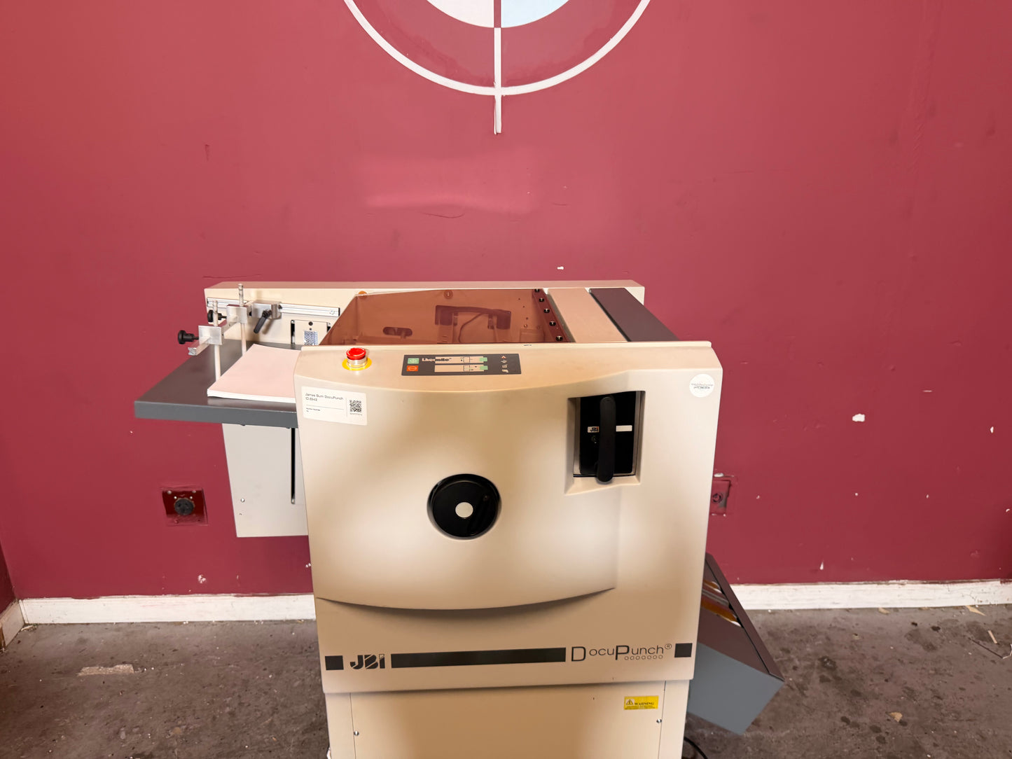 Used James Burn P33 DocuPunch 4:1 Die document feeder close-up – AA&D PressExchange