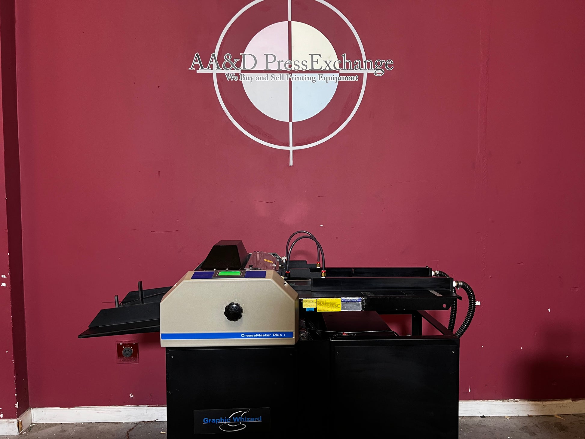 AA&D PressExchange Used Graphic Whizard CreaseMaster Plus impact die creasing and perforating print machine