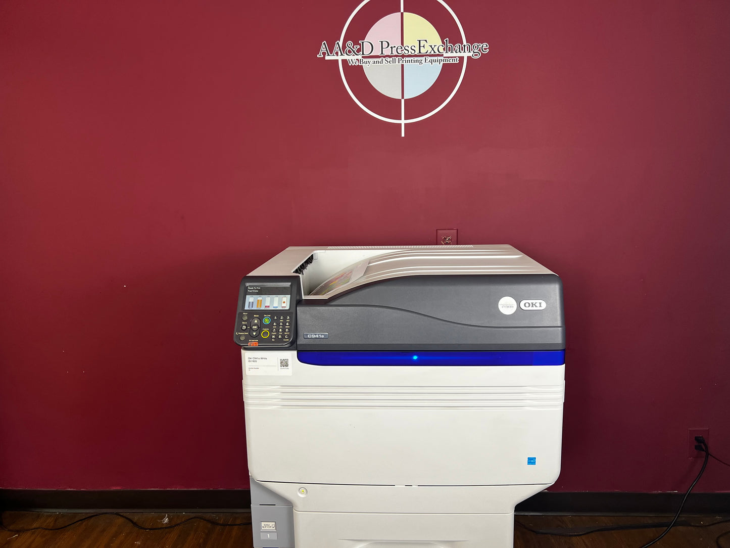 AA&D PressExchange Used Oki C941e LED printer with spot white toner for dark and transparent media