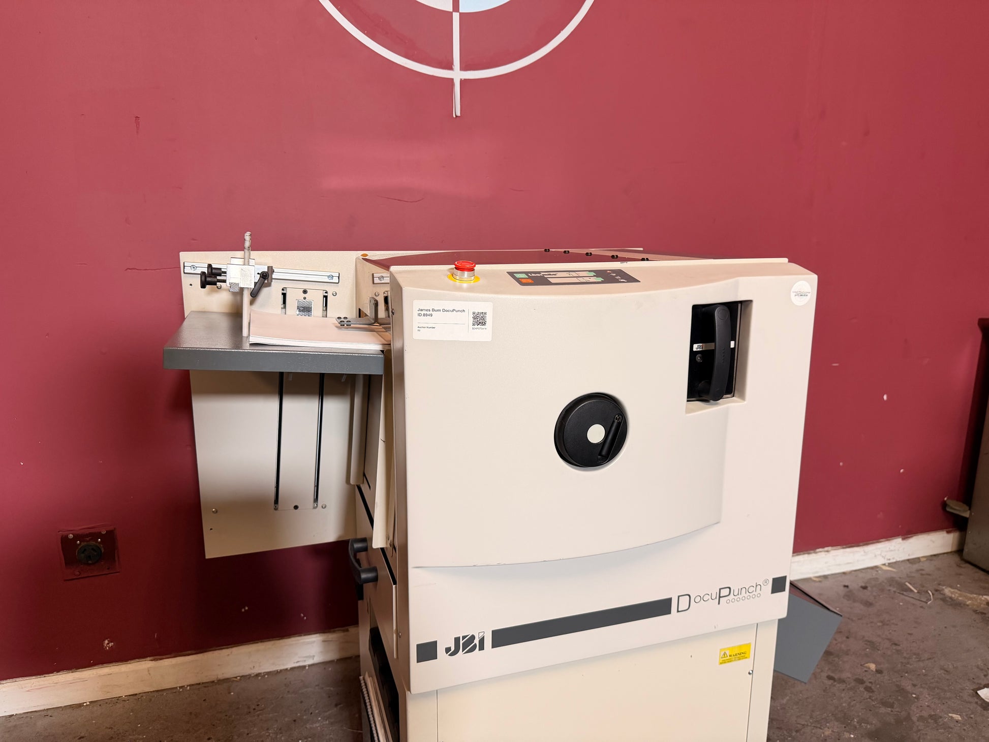 Used James Burn P33 DocuPunch 4:1 Die back panel and power connection – AA&D PressExchange