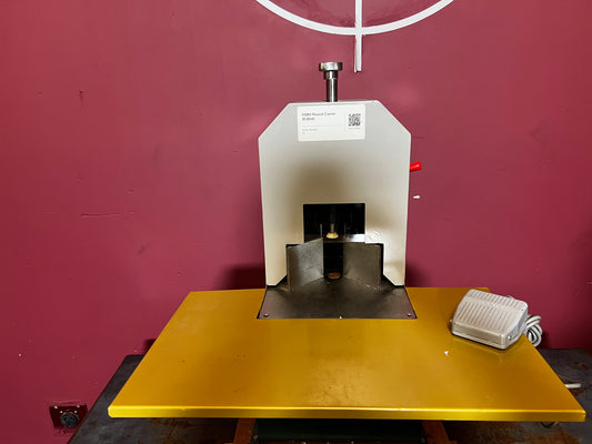 Used DQ80 Electric Round Corner Cutting Machine by AA&D PressExchange, front view with foot pedal