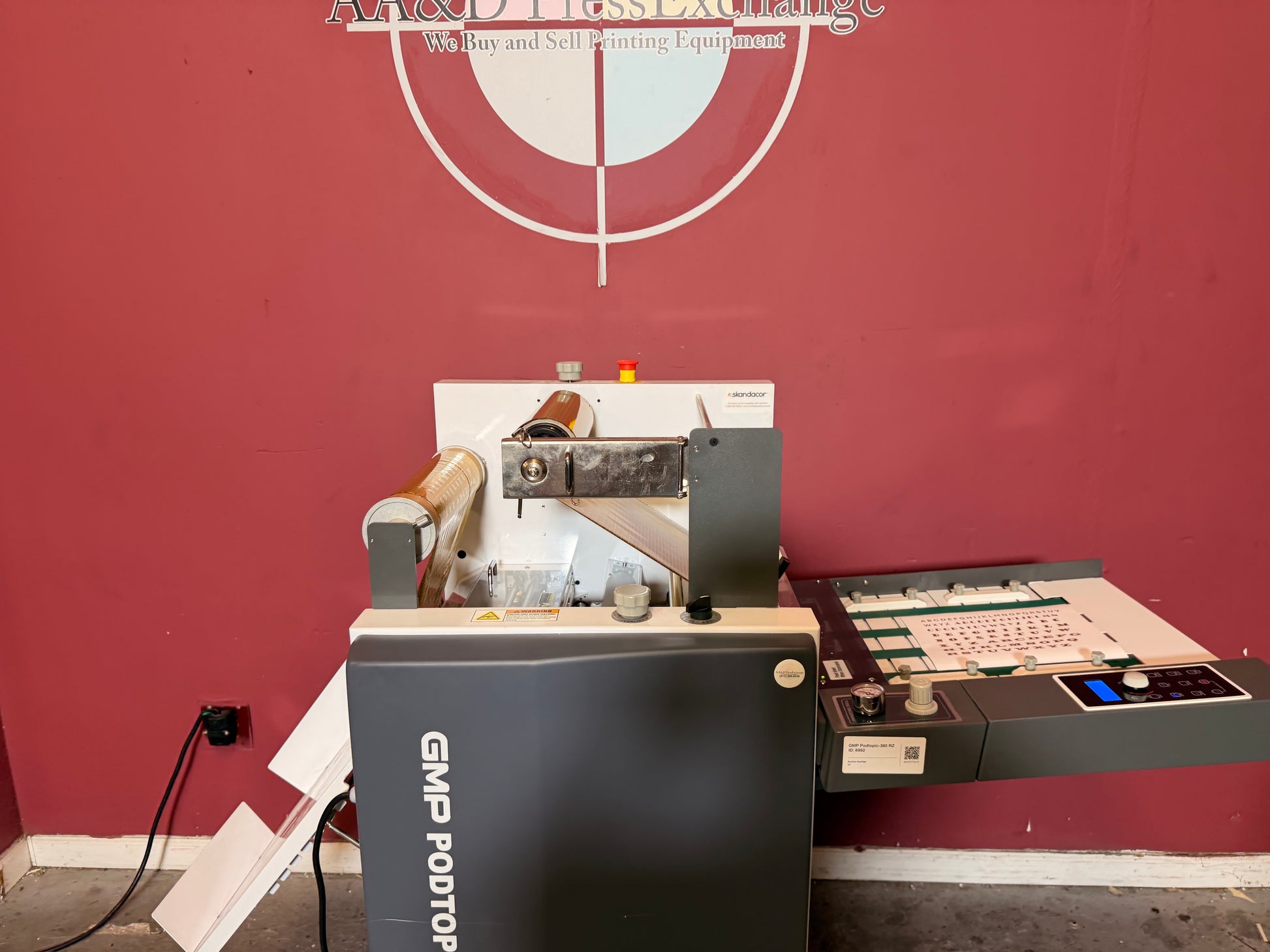 Used GMP PODTOPIC-380 RZ Laminator Foiler feeding section – AA&D PressExchange
