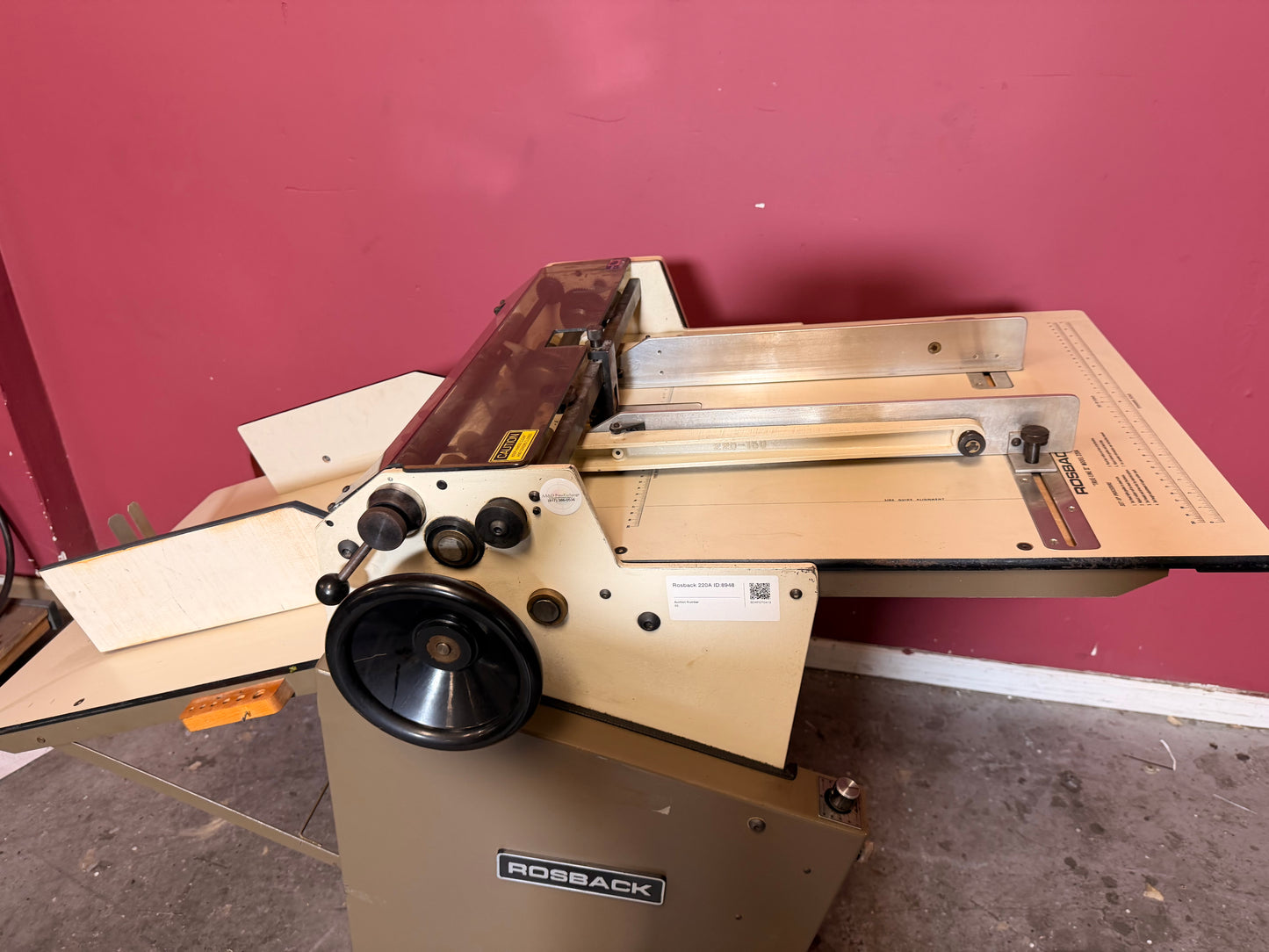 Used Rosback 220A Perforating Slit Score top view showing controls – AA&D PressExchange