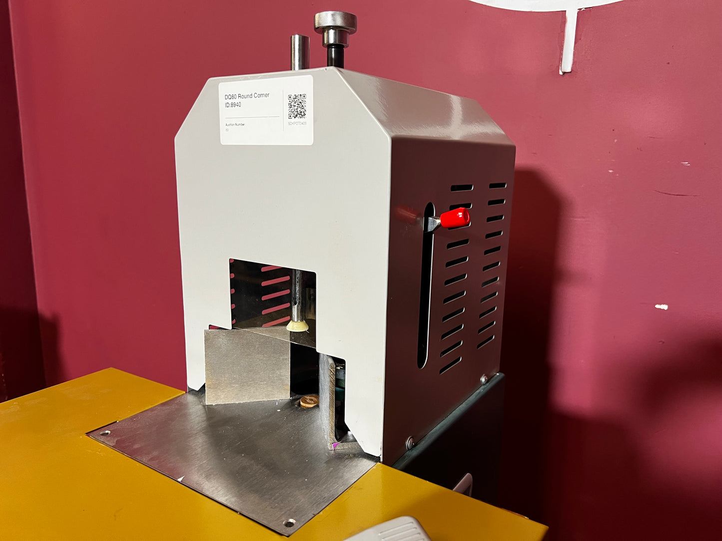 Used DQ80 Electric Round Corner Cutting Machine by AA&D PressExchange, side angle showing machine body