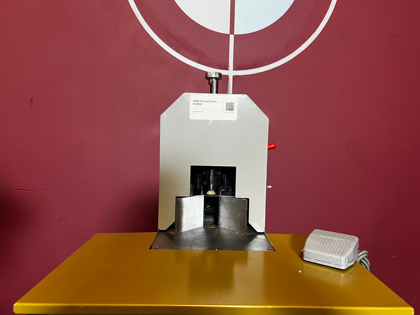 Used DQ80 Electric Round Corner Cutting Machine by AA&D PressExchange, operational view cutting paper