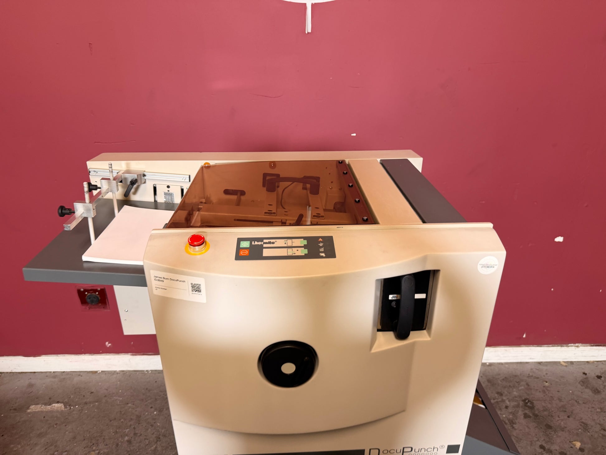 Used James Burn P33 DocuPunch 4:1 Die paper feed section – AA&D PressExchange