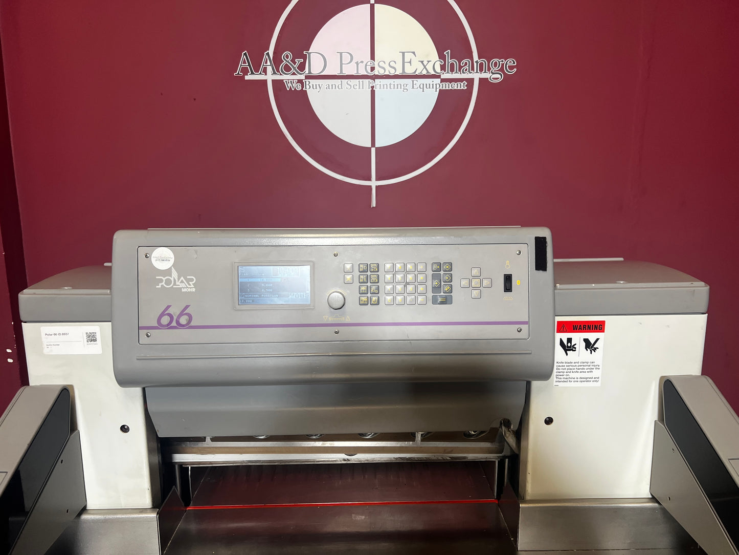 Used Polar 66 programmable paper cutter in printing shop – AA&D PressExchange