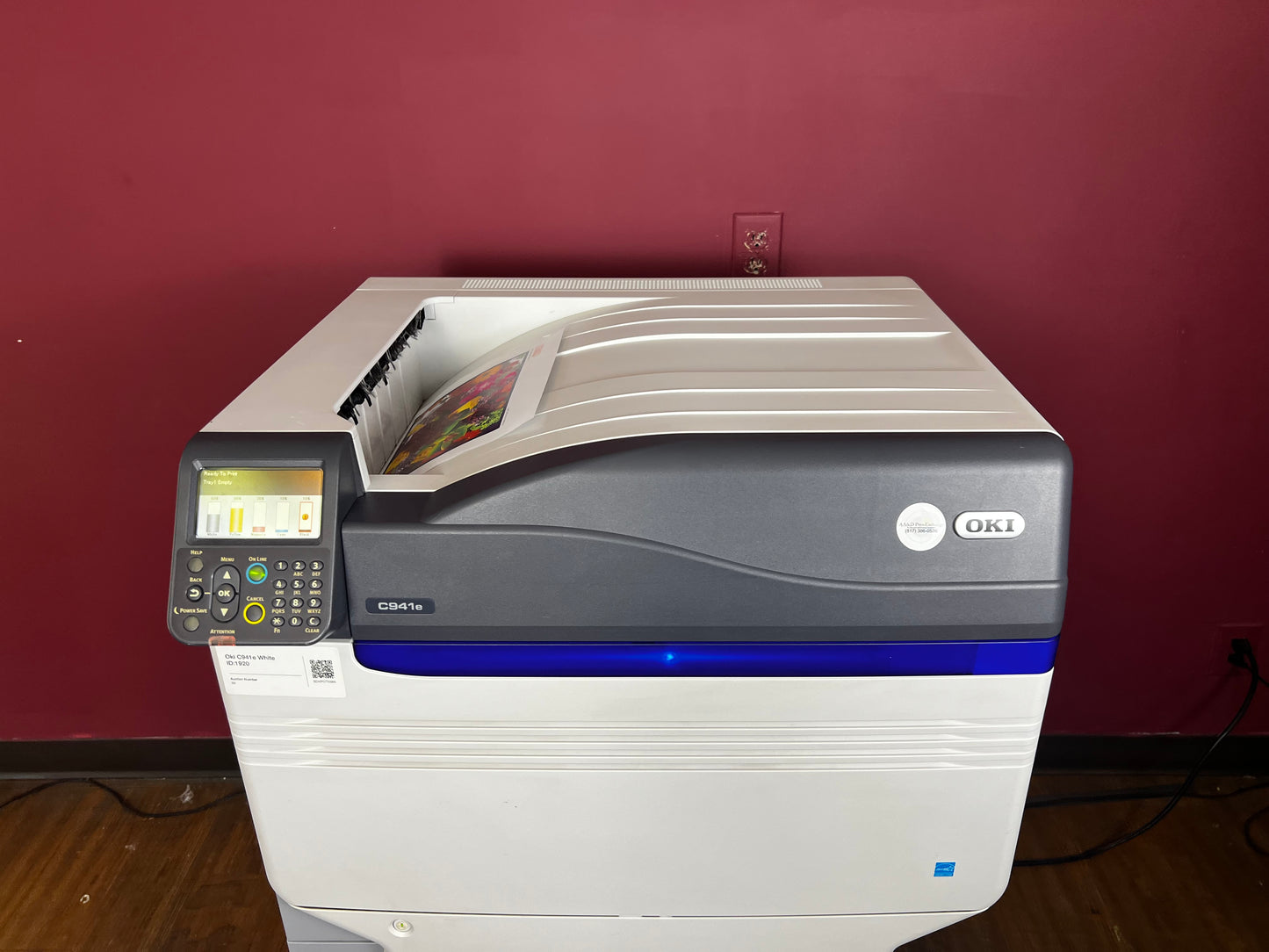 Used Oki C941e White Color Laser Printer AA&D PressExchange heavy stock and specialty paper support