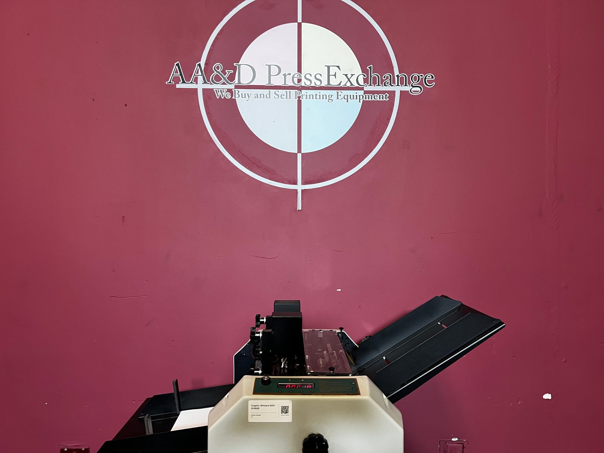 Used Graphic Whizard GW6000 tabletop finisher AA&D PressExchange scoring perforating and slitting