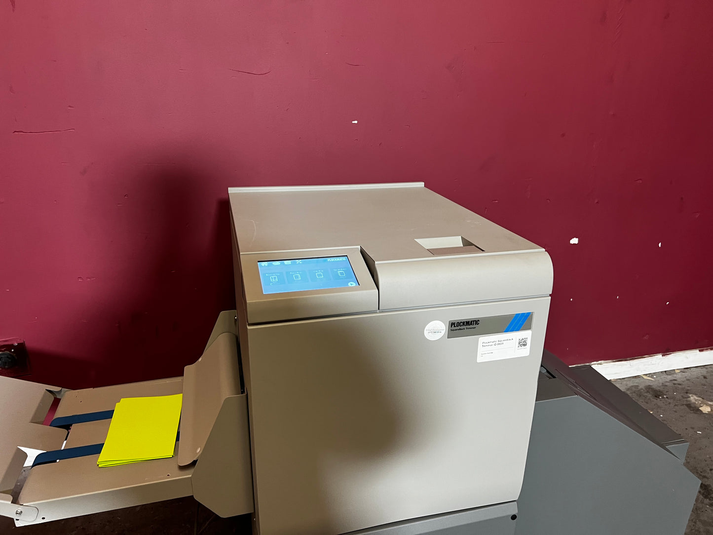 Used Plockmatic SquareBack Trimmer full machine setup with digital booklet output – AA&D PressExchange