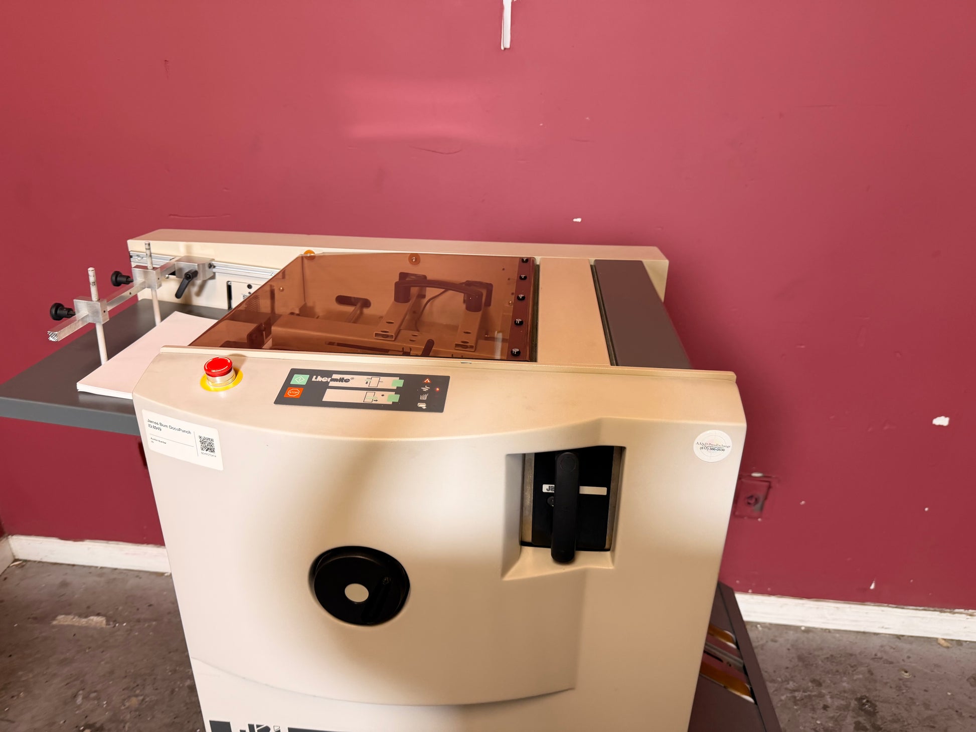 Used James Burn P33 DocuPunch 4:1 Die top cover and controls – AA&D PressExchange