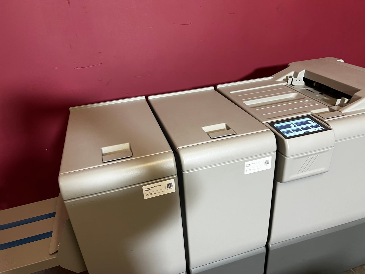 Used Plockmatic 350 bookletmaker 136k modular view showing trim and finishing area – AA&D PressExchange