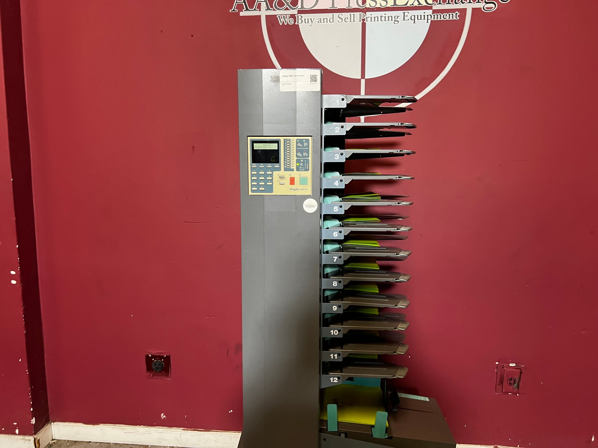 Used Duplo DFC-12 Paper Collator Tower with Power Cables – AA&D PressExchange