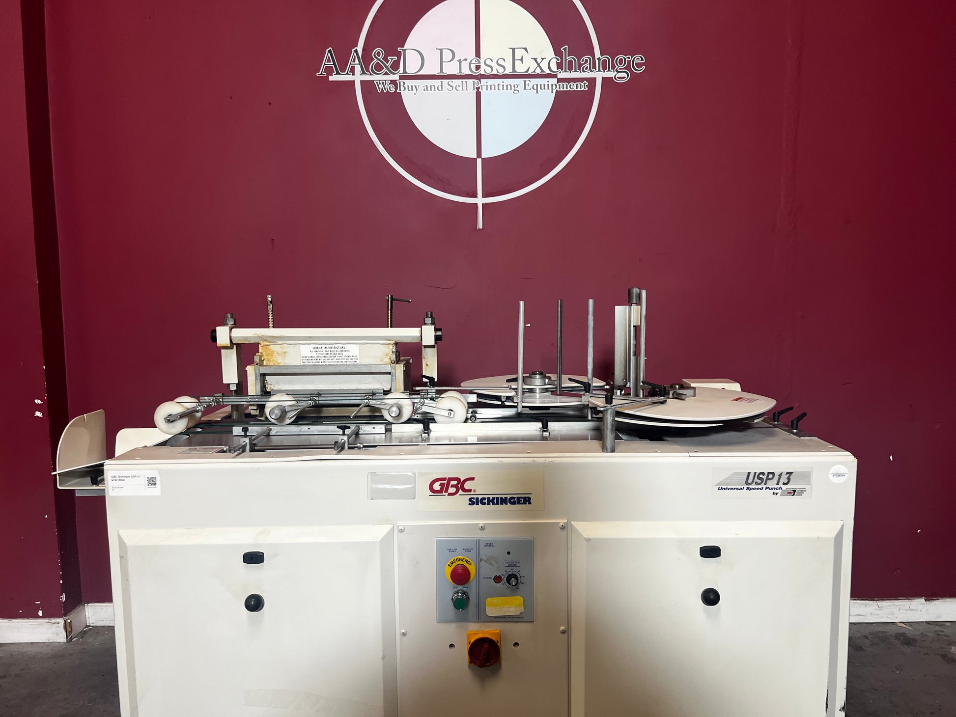 Used GBC Sickinger USP-13 4:1 Die at AA&D PressExchange designed for GBC Coil Punches and binding systems
