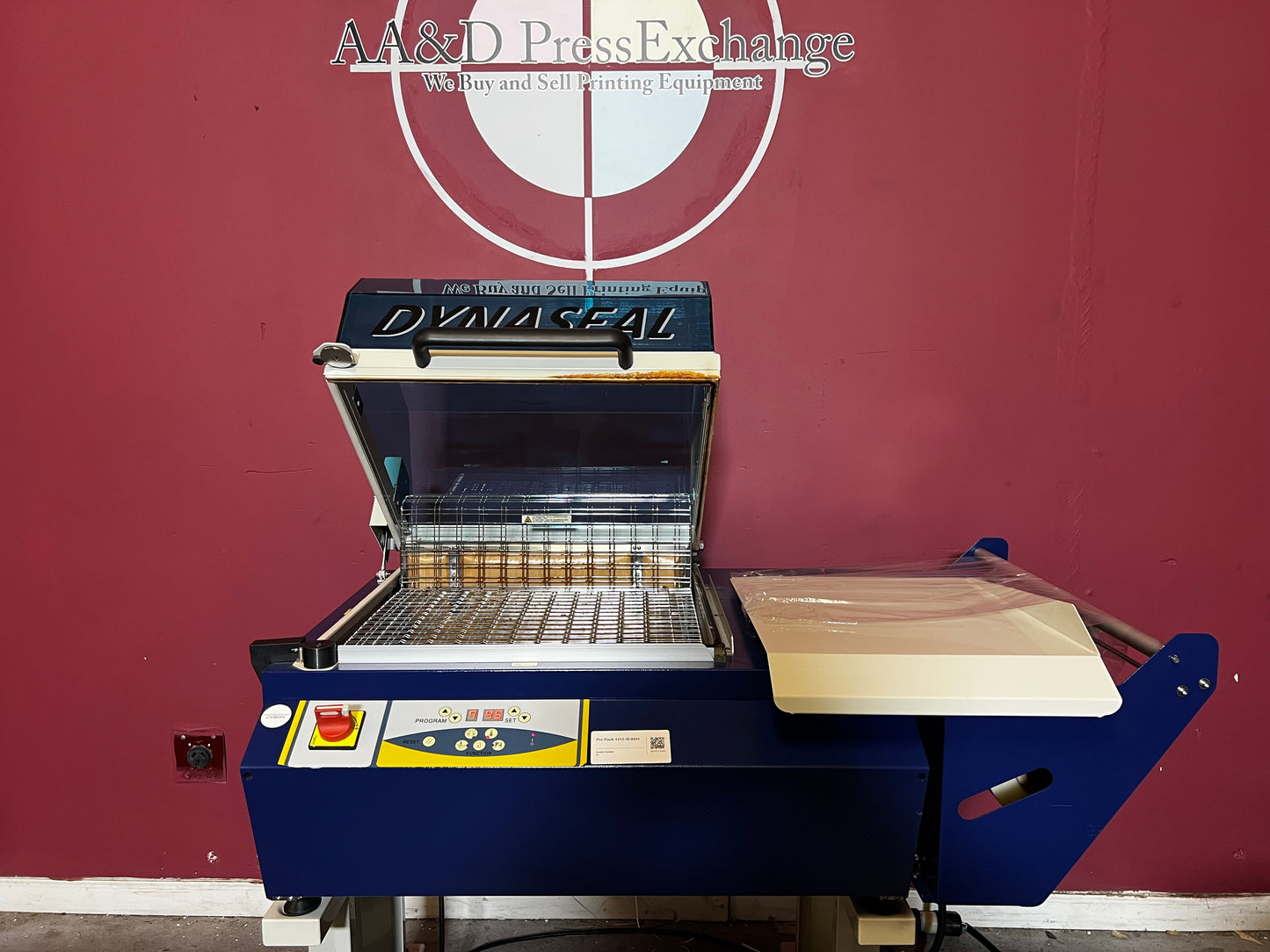 Used Dynaseal Shrink Wrapper close-up of operator control buttons – AA&D PressExchange