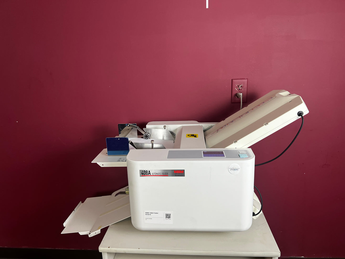 AA&D PressExchange Used MBM 408A paper folder with test button for fold inspection and accuracy
