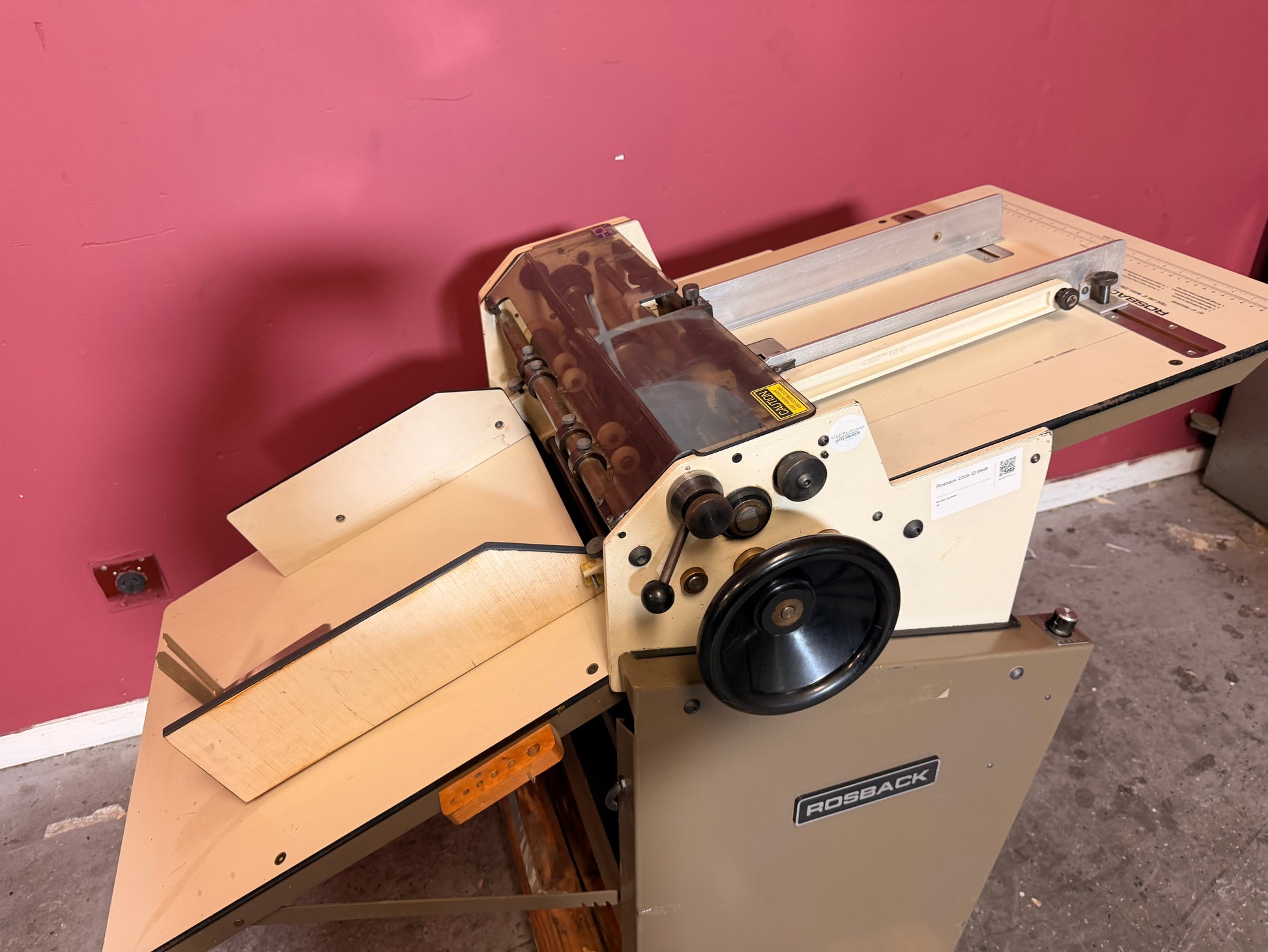 Used Rosback 220A Perforating Slit Score paper feed area – AA&D PressExchange