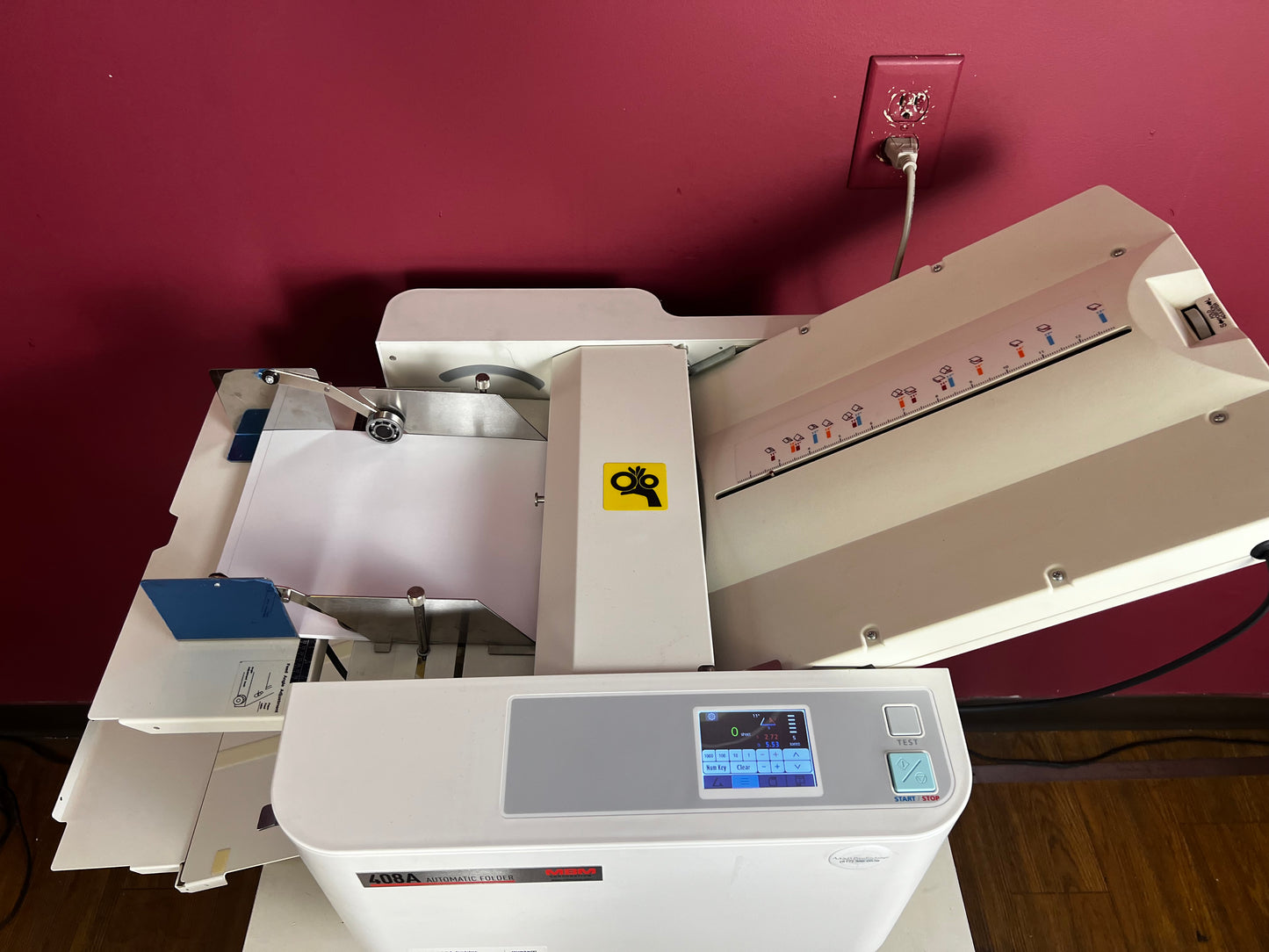 Used MBM 408A Automatic Paper Folder AA&D PressExchange with quick-release rollers for service