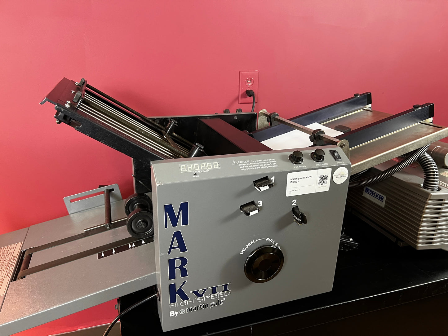 Used Martin Yale Mark VII Pro Series AirFeed paper folder side view – AA&D PressExchange