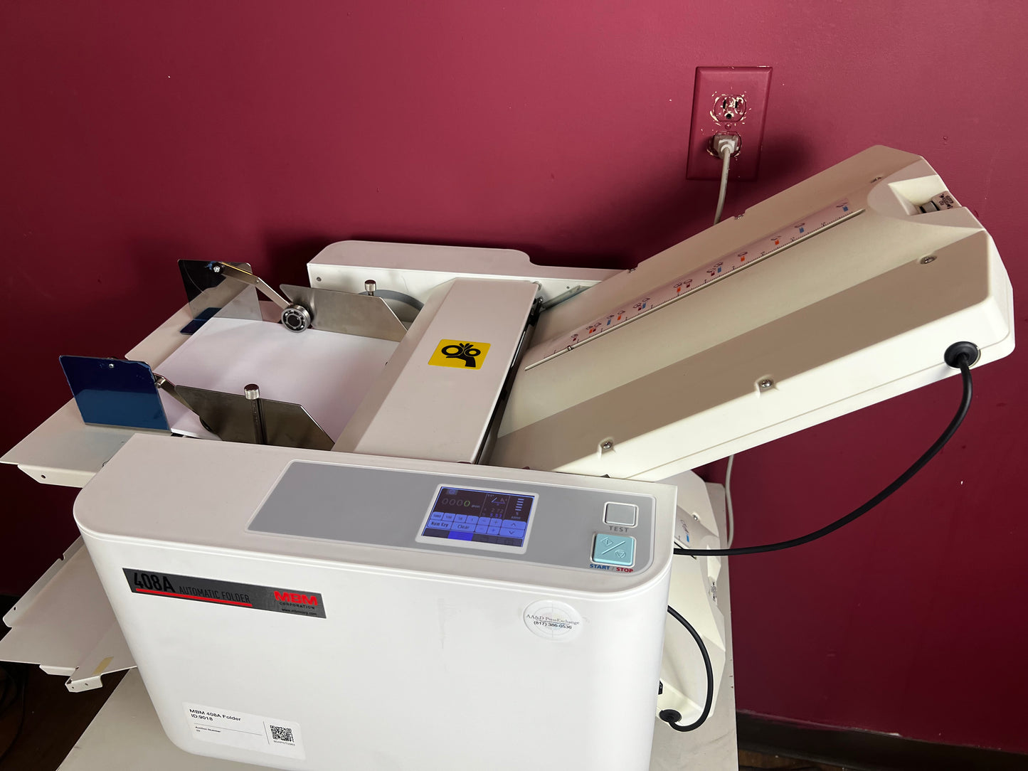 Used MBM 408A Automatic Paper Folder by AA&D PressExchange with LED touchscreen control