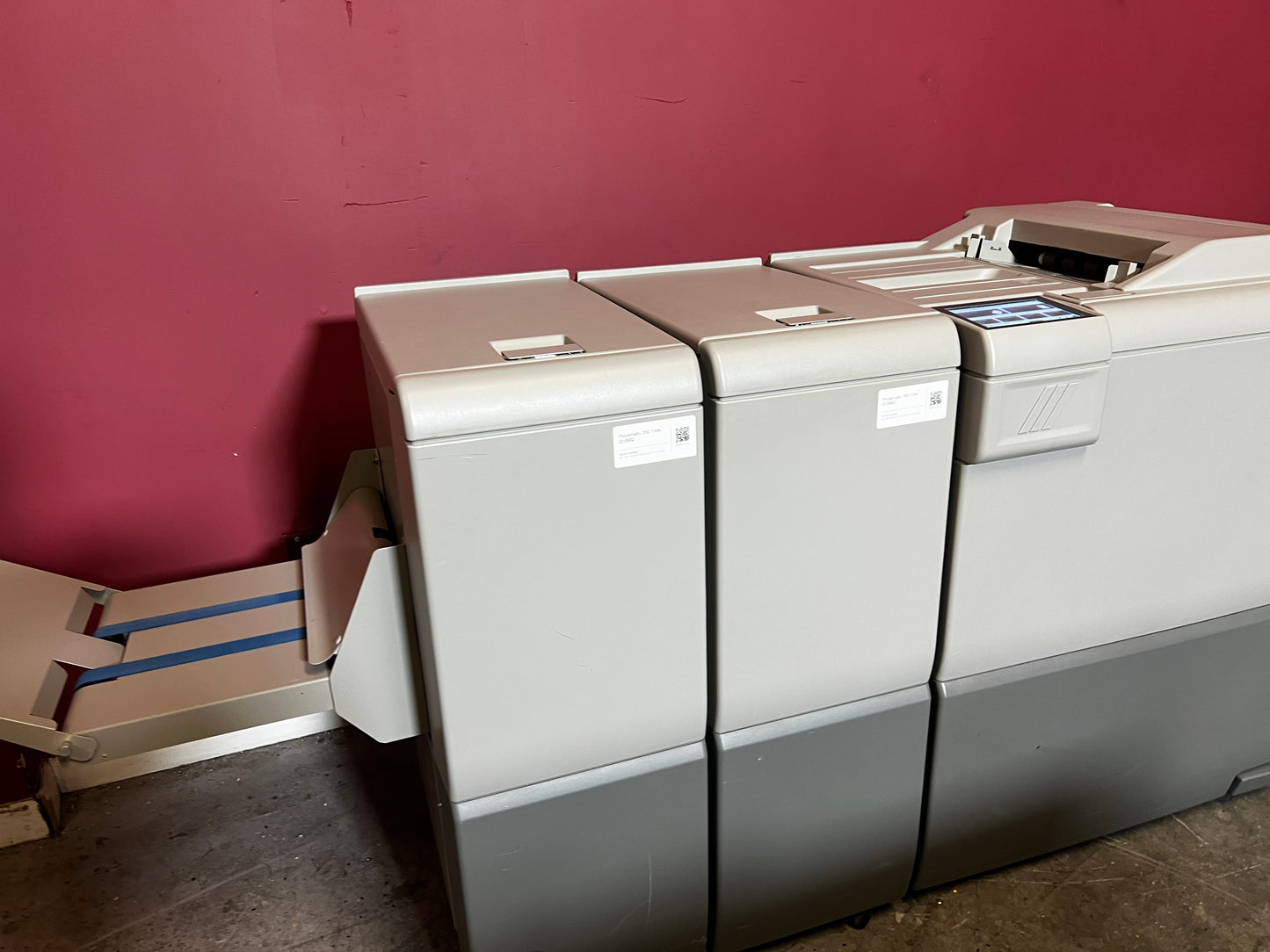 Used Plockmatic 350 bookletmaker 136k close-up of user interface and booklet settings – AA&D PressExchange