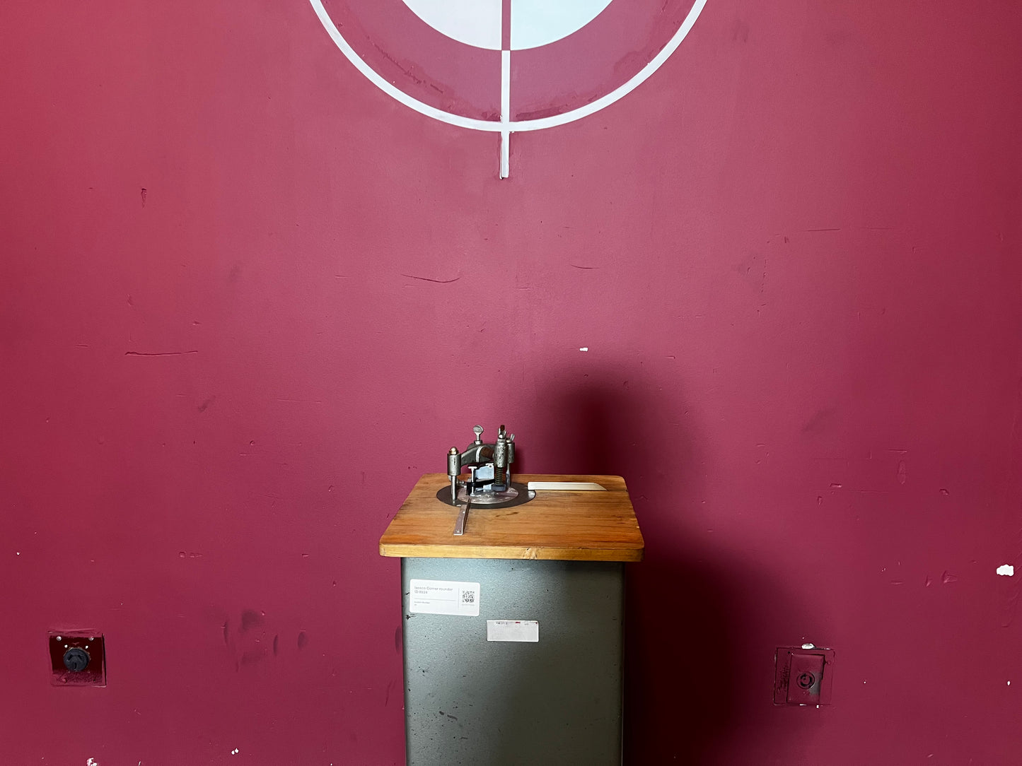 Used Lassco CR-50 floor-standing corner rounding machine by AA&D PressExchange showing capacity