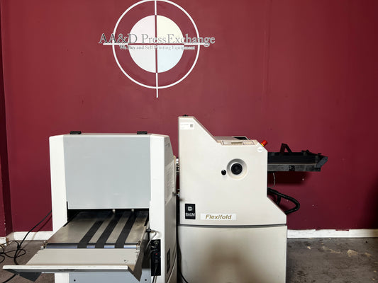 Used Baum Flexifold Plus Right Angle paper folding machine front view – AA&D PressExchange