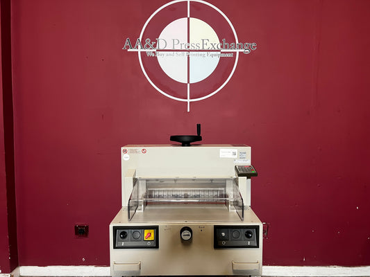 Used Triumph 4810-95EP electric paper cutter front view – AA&D PressExchange