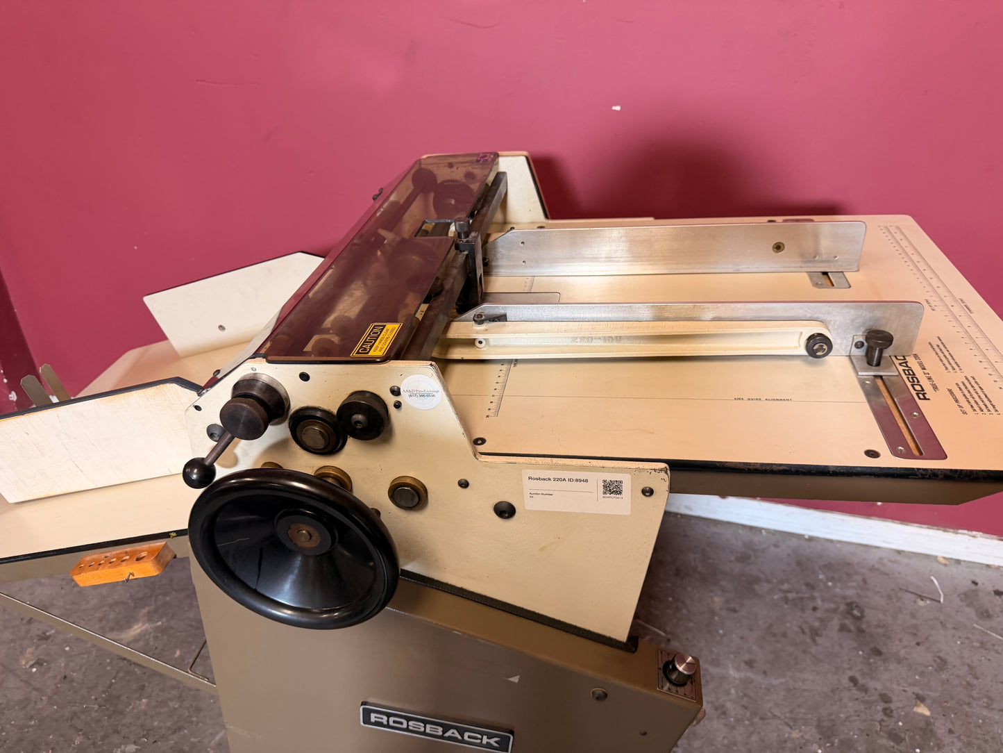 Used Rosback 220A Perforating Slit Score feed table detail – AA&D PressExchange