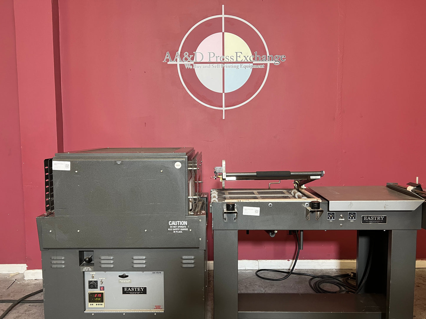 Used Eastey EM1622T Shrink Wrapper Semi-Automatic L-bar Sealer at AA&D PressExchange
