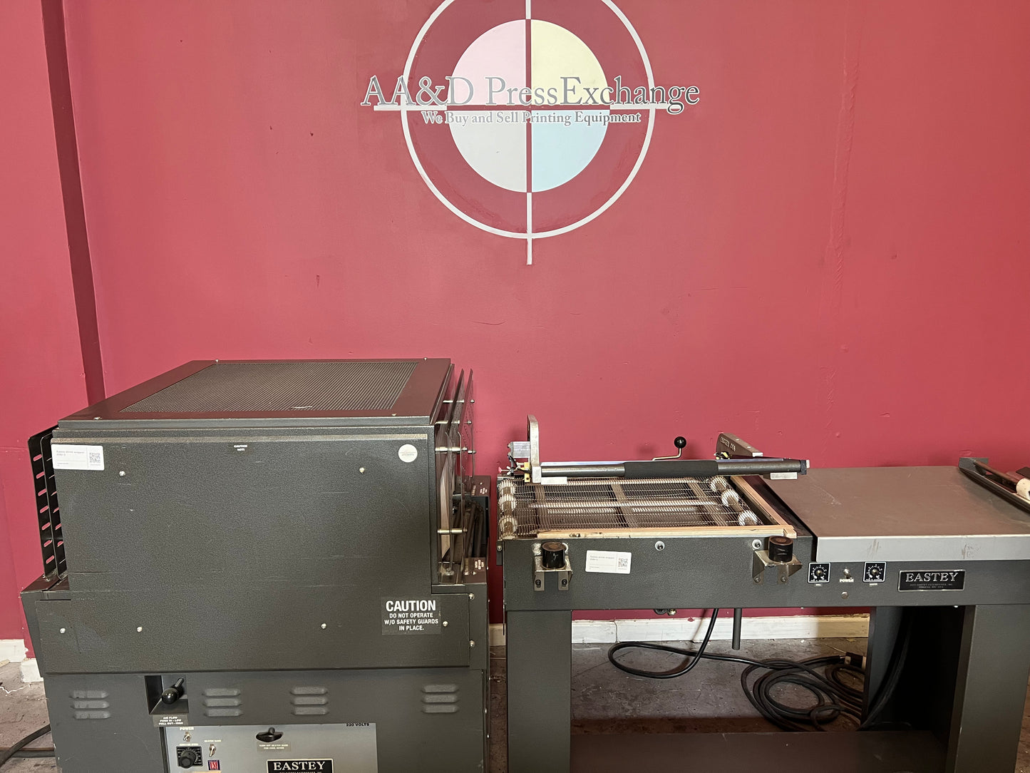 Used Eastey EM1622T Hot Wire L-bar Shrink Wrapping Machine at AA&D PressExchange