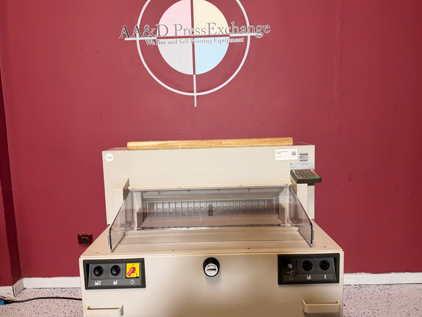 Triumph 6550-95 programmable guillotine paper cutter with safety system