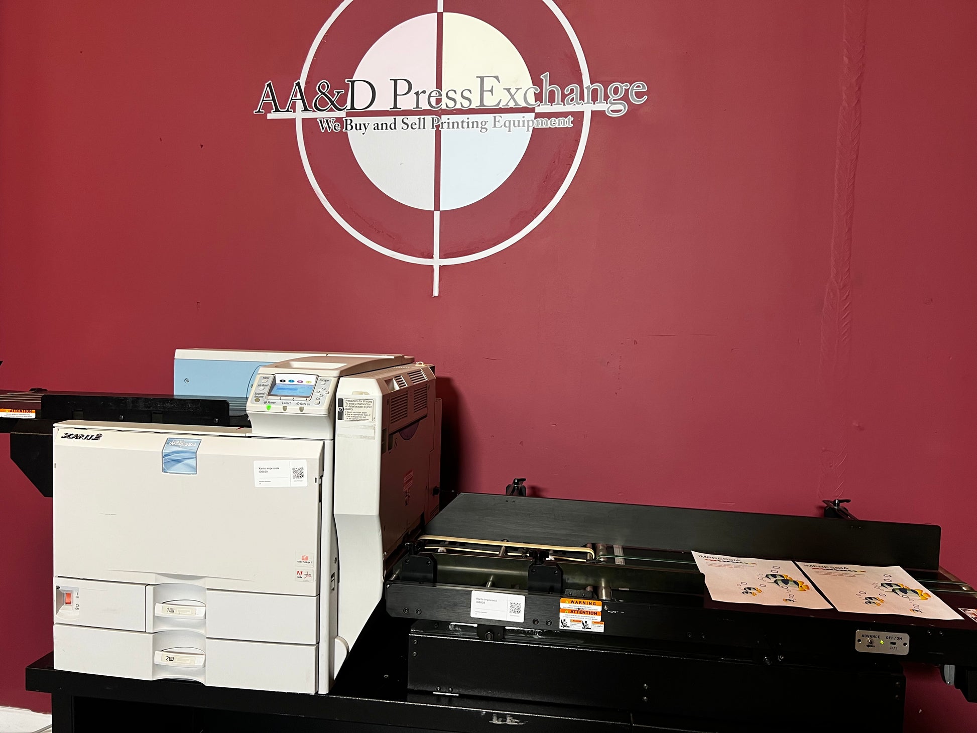 Used Xante Impressia Digital Multi-Media Color Printer shown at AA&D PressExchange
