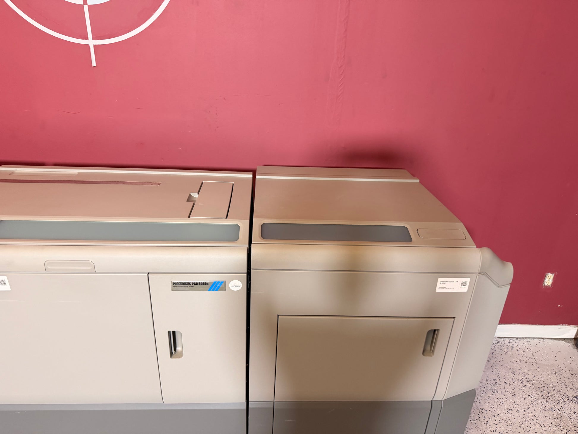 Used Plockmatic 5050S booklet maker supporting multiple booklet sizes