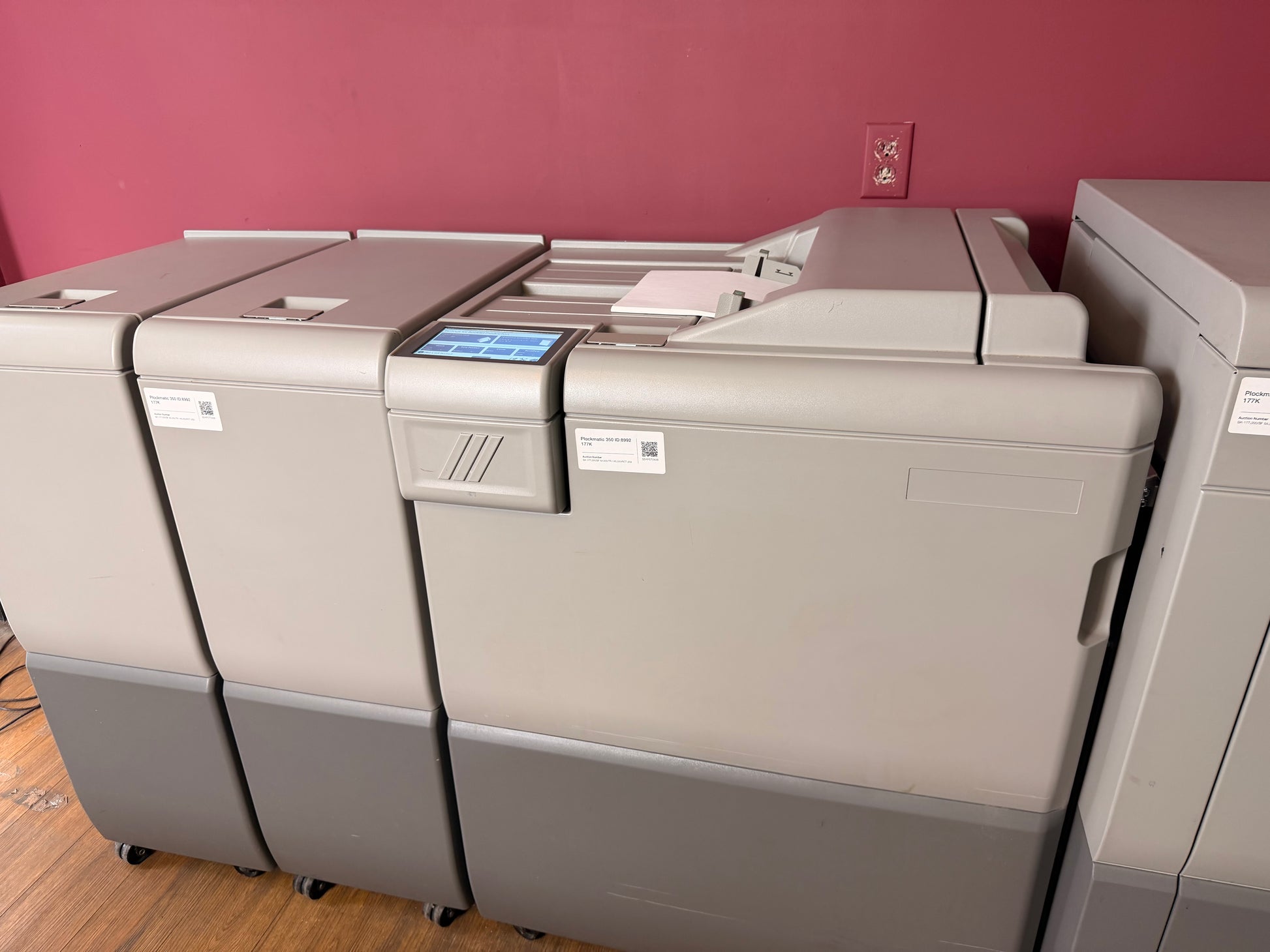 Used Plockmatic 350 Booklet Maker 177k meter showing compact modular design – AA&D PressExchange