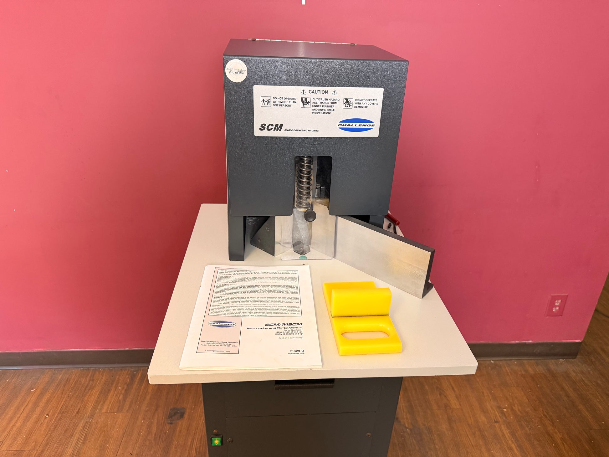 Used Challenge SCM hydraulic corner rounder with gravity chip disposal system – AA&D PressExchange