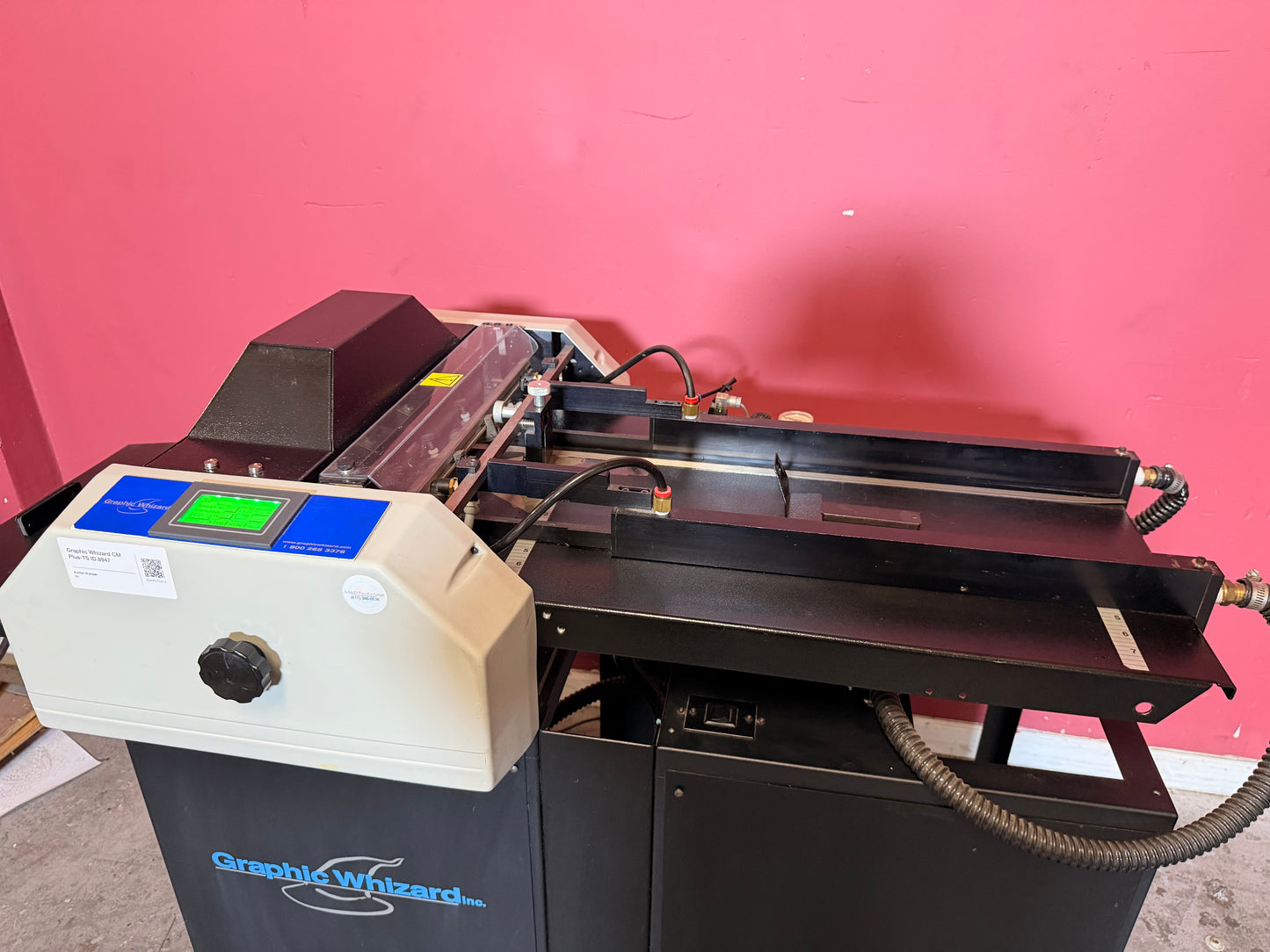 Used Graphic Whizard CreaseMaster Plus creaser and perforator front display view – AA&D PressExchange