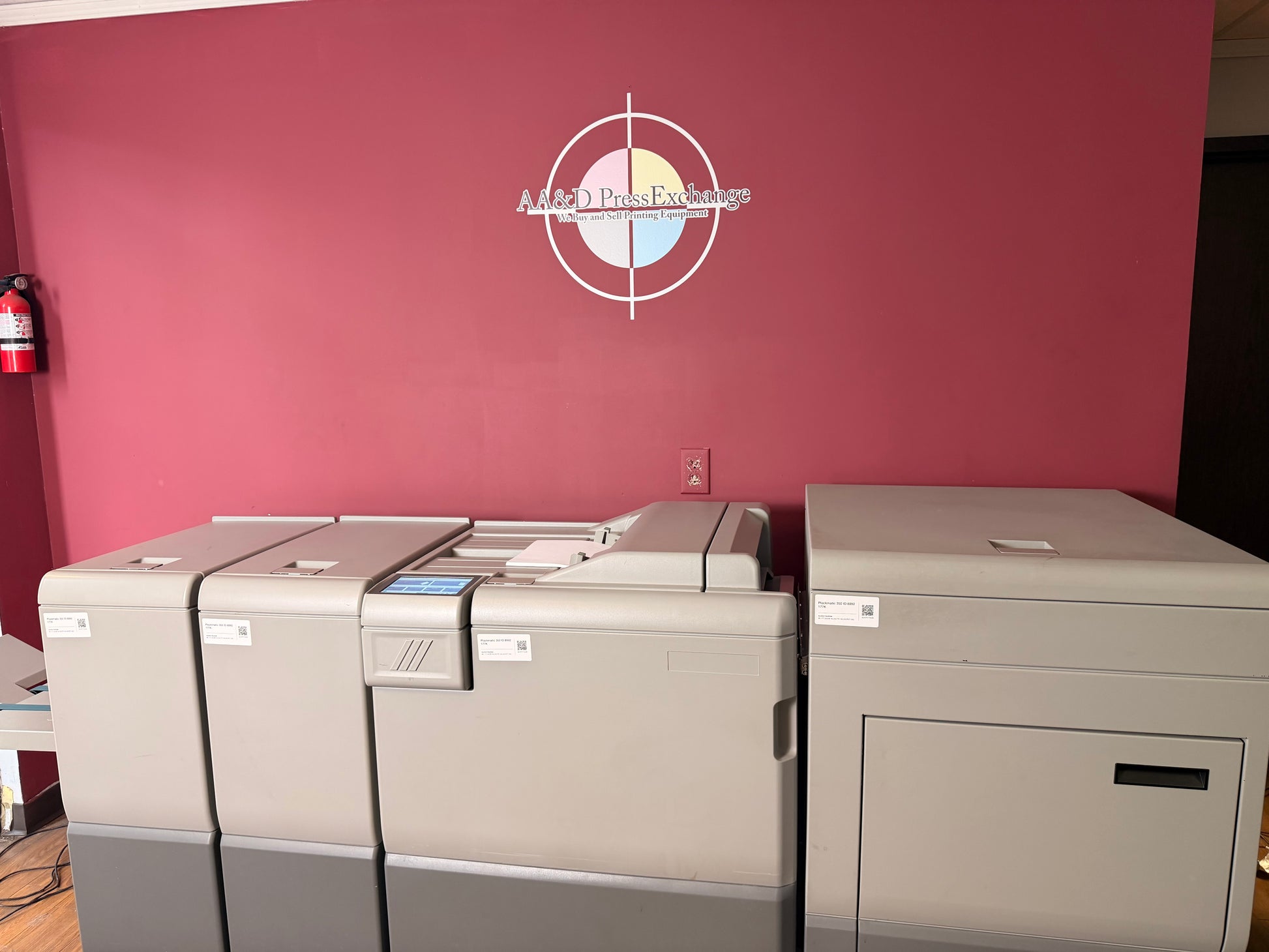 Used Plockmatic 350 Booklet Maker 177k meter professional booklet finishing system front view – AA&D PressExchange