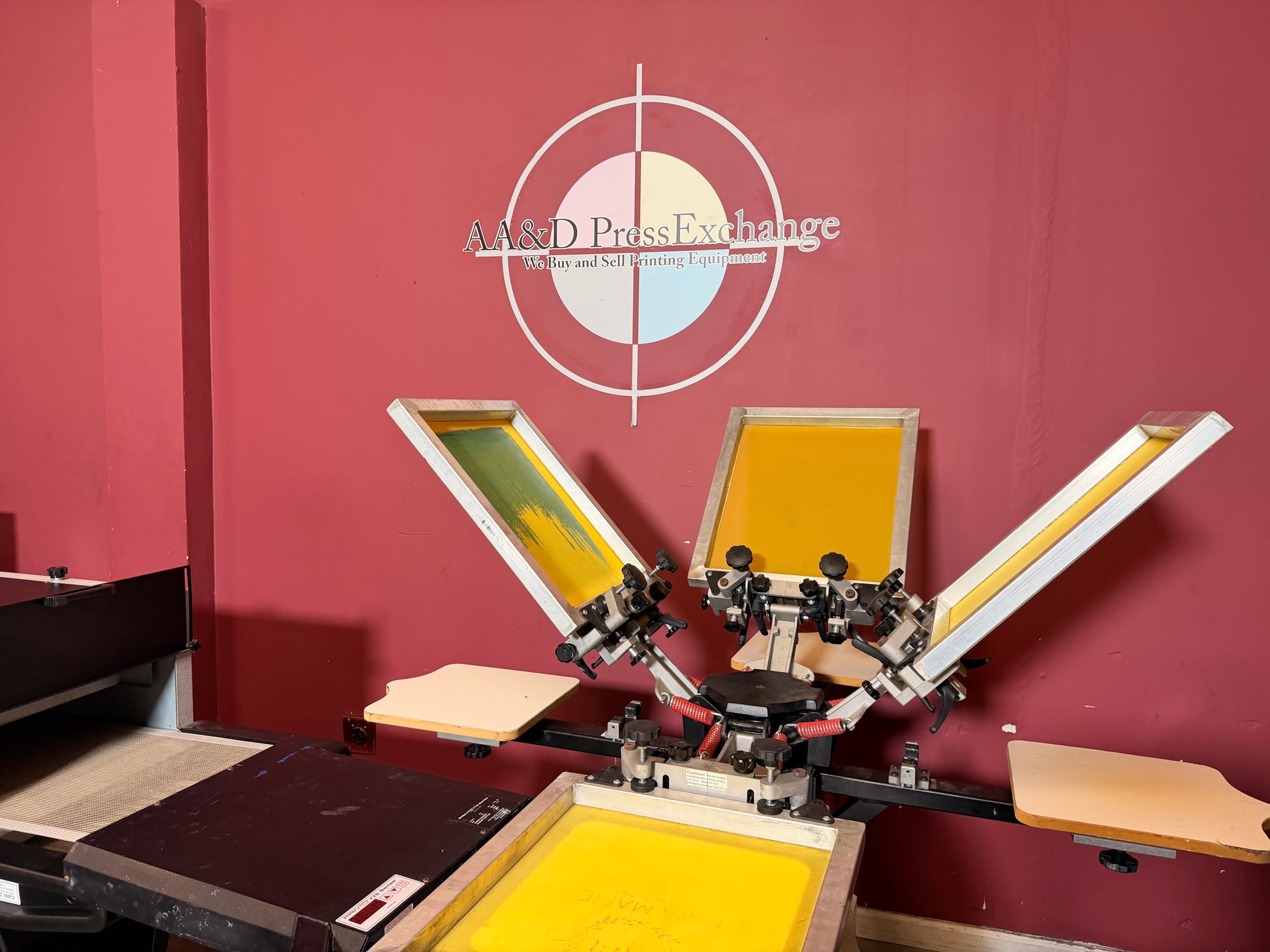 Used Printa 770 Screen Printer platen and t-shirt printing area detail – AA&D PressExchange