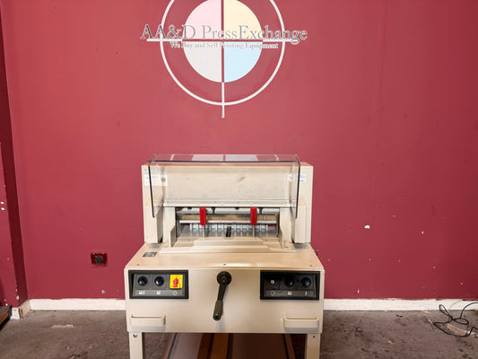 Used Triumph 4850-95 automatic paper cutter front view – AA&D PressExchange