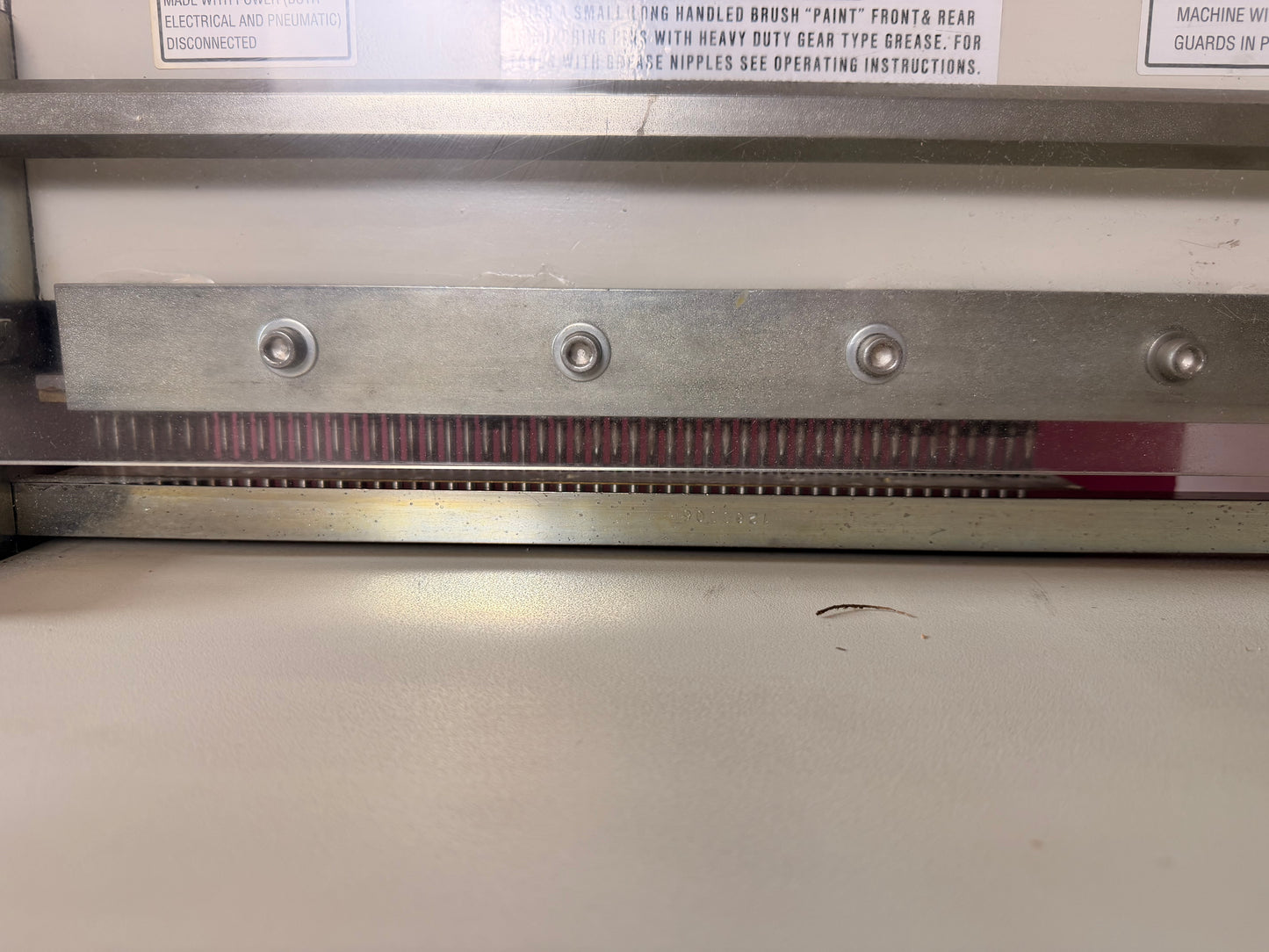 Front angle of used GBC Sickinger MHP 17 showing 5:1 round punching die in use