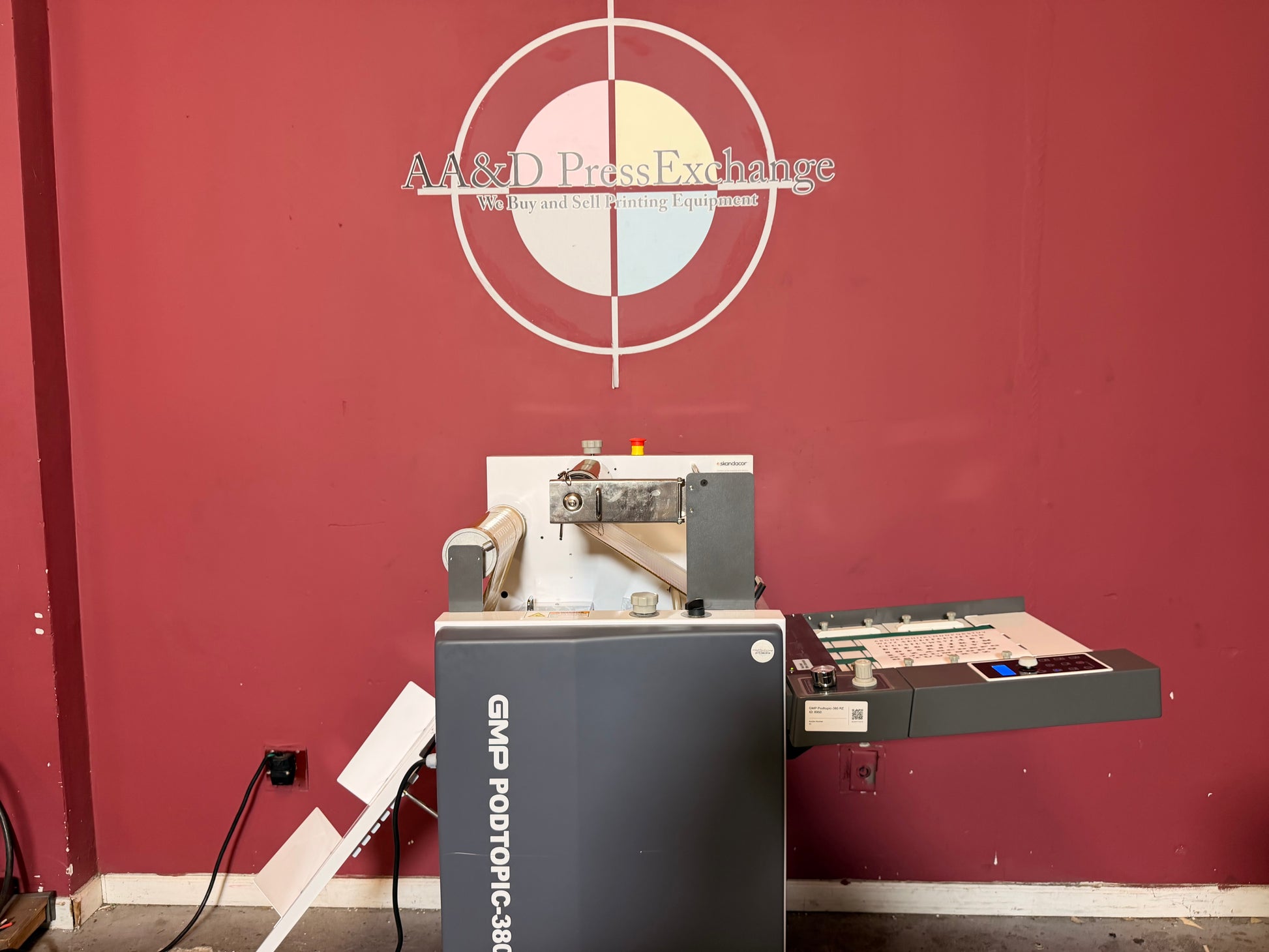 Used GMP PODTOPIC-380 RZ Laminator Foiler foil roll setup – AA&D PressExchange
