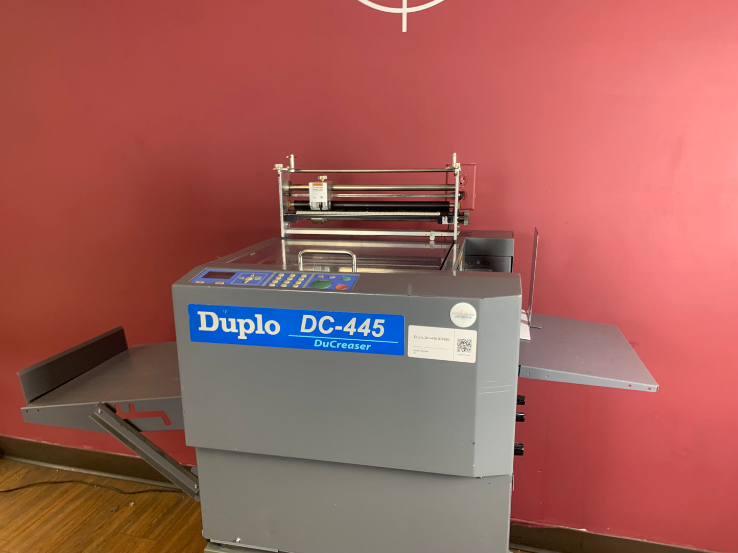 Used Duplo DC-445 DuCreaser top-feeding creasing machine side view – AA&D PressExchange