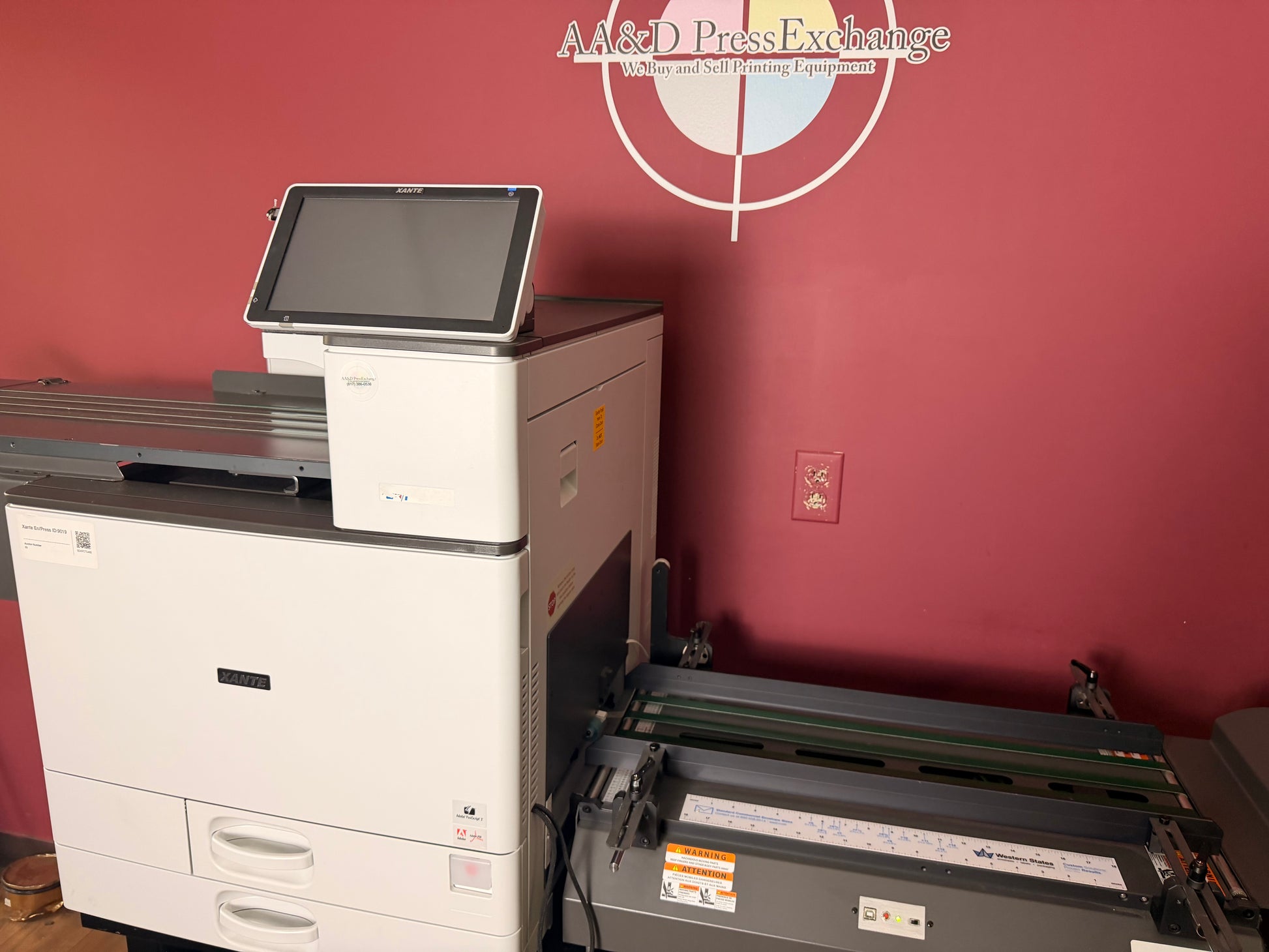 Used Xante En Press Envelope Printer Low meter 3K printing area with laser output system