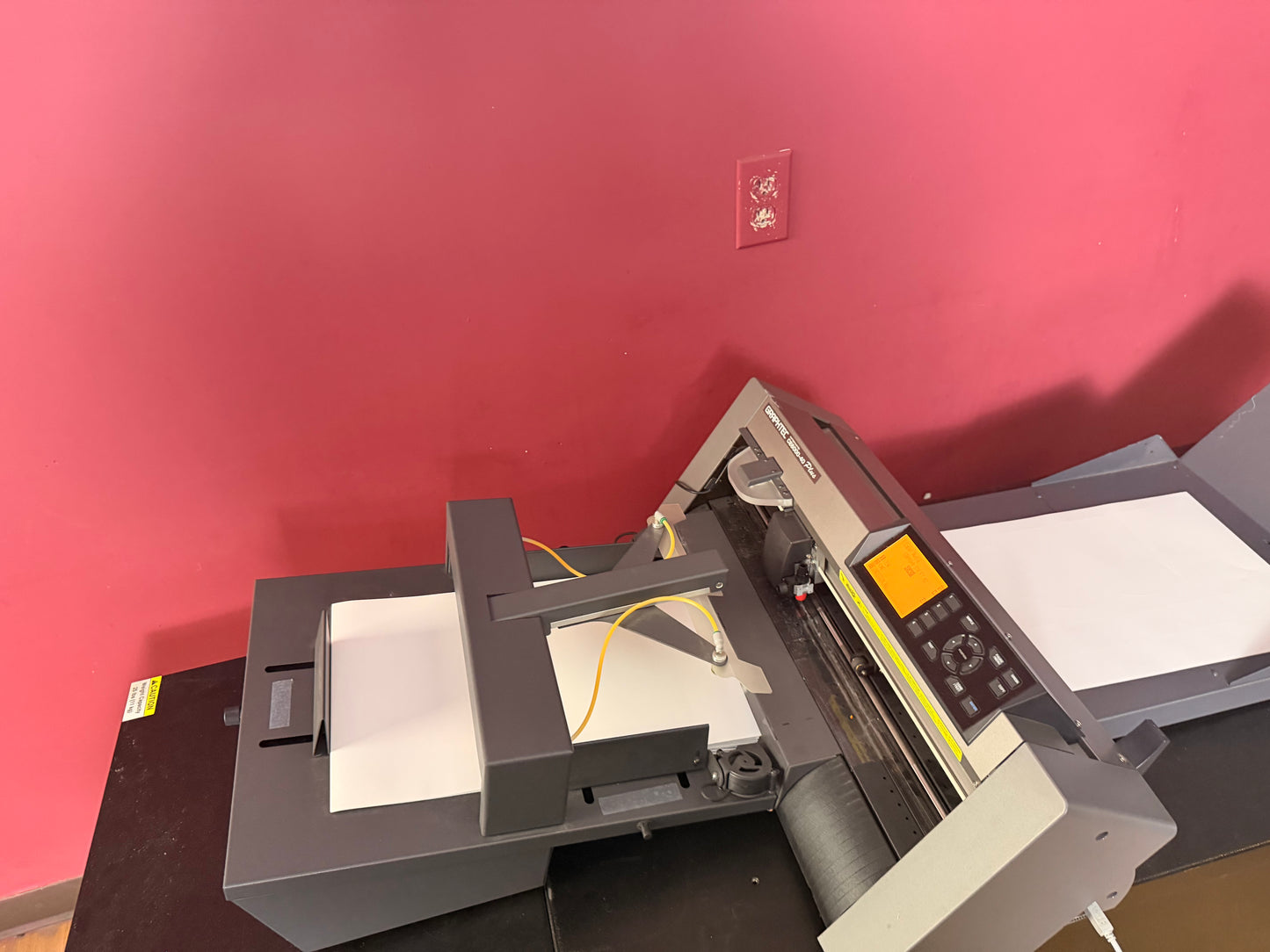 Used Graphtec CE-6000-40 Plus F-Mark Feeder catch tray for finished cut sheets