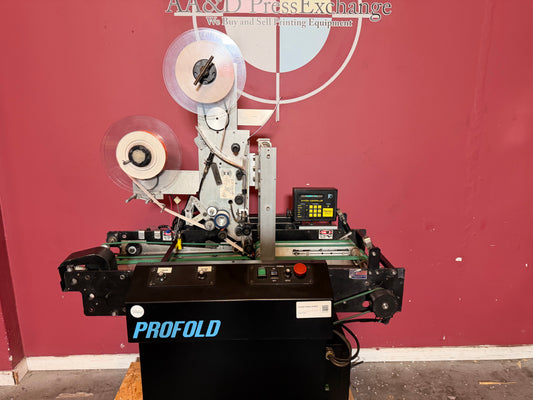 Used Profold tabbing machine front view high speed mailing tabber system for bulk production
