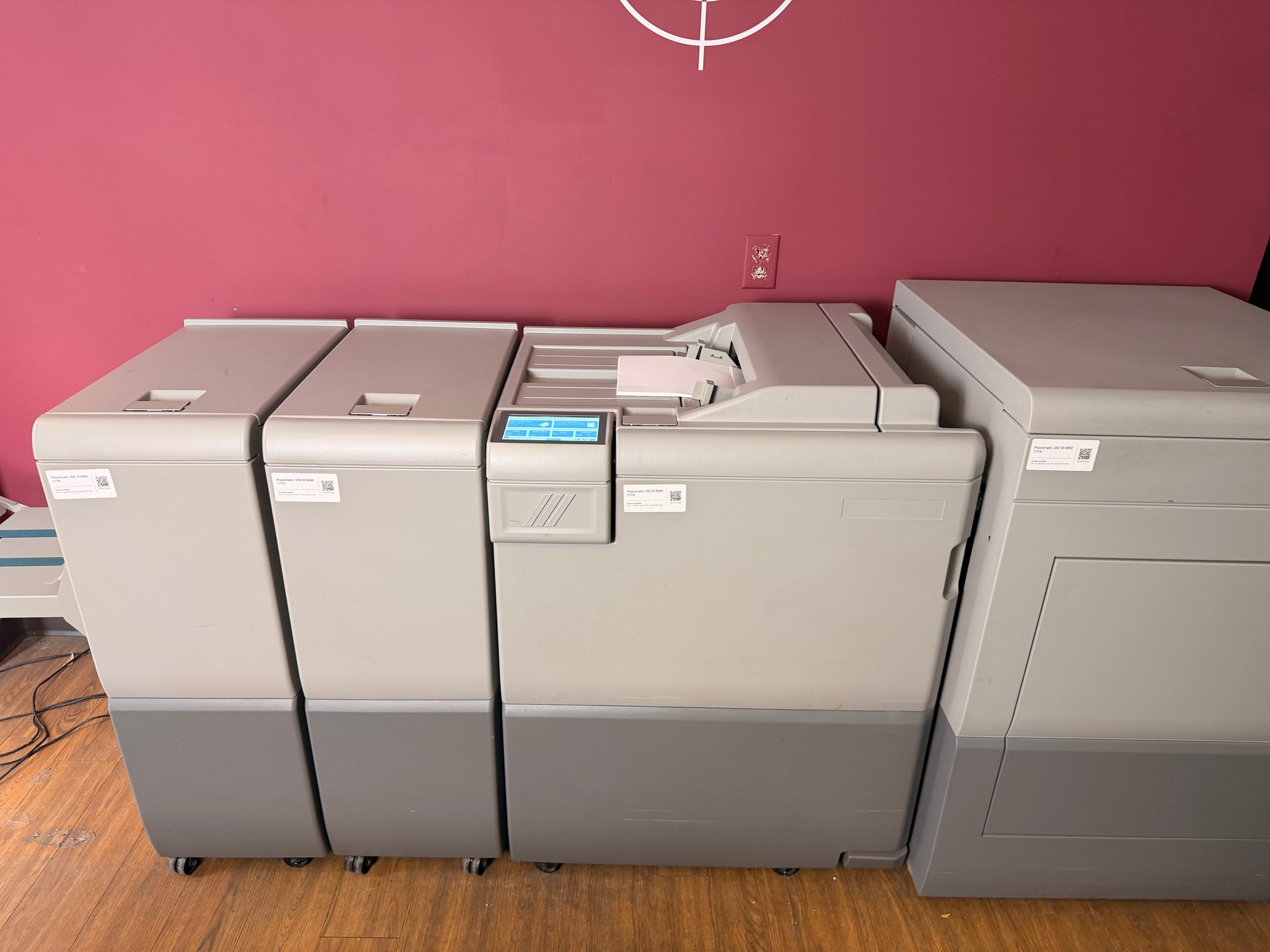 Used Plockmatic 350 Booklet Maker 177k meter detail of face trim and output area – AA&D PressExchange