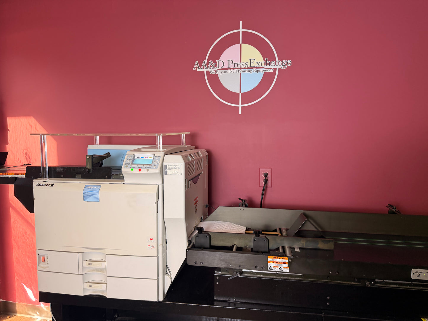 Used Xante Impressia 207 multimedia printing press by AA&D PressExchange – control panel close-up