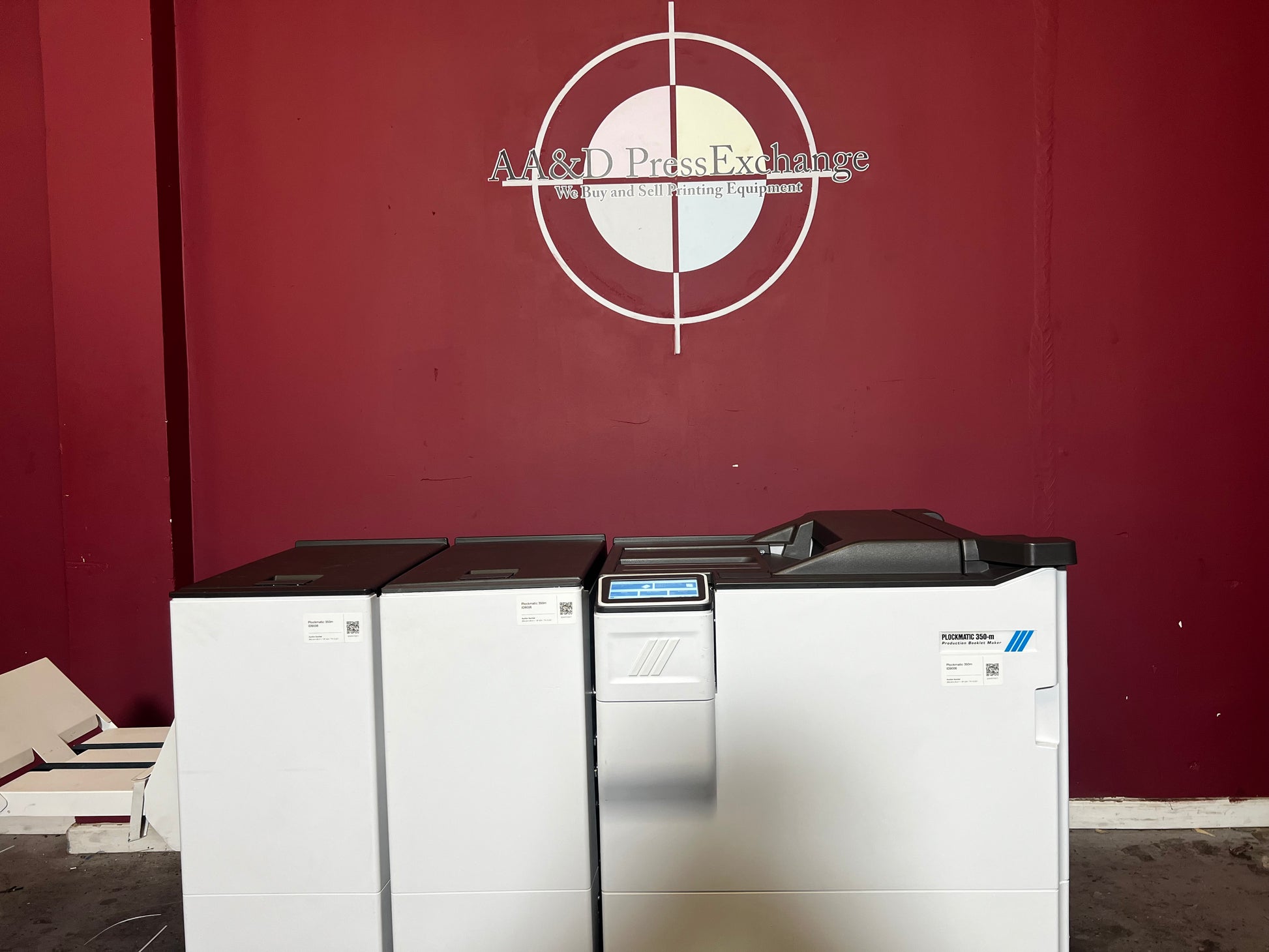 Used Plockmatic 350-M booklet maker 28k meter detailed view of control display and settings – AA&D PressExchange