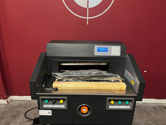 Used GBC ProCut 20P programmable paper cutter front view with LCD interface – AA&D PressExchange